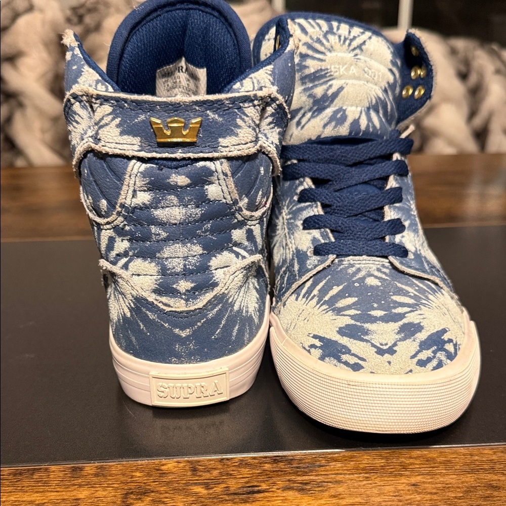 Rare Supra Vaider Blue Tie-Dye Sneakers